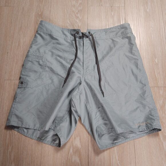 Patagonia Board Shorts Men’s Size 33 Blue Swim Surf Outdoors Drawstring Button - Picture 1 of 14